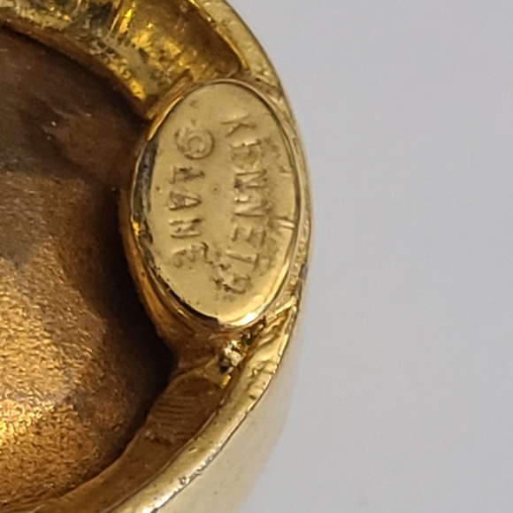 Vintage KJL headlight earrings gold chunky glass rhinestones kenneth Jay lane - Picture 7 of 10